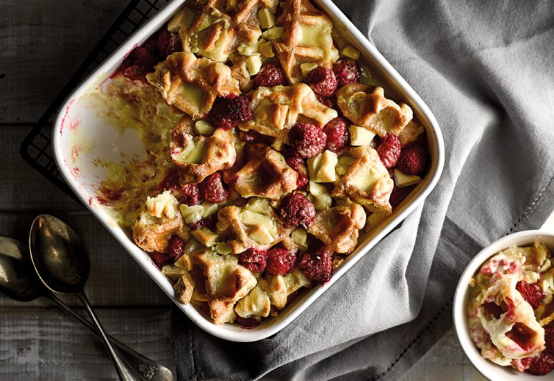 raspberry waffle casserole