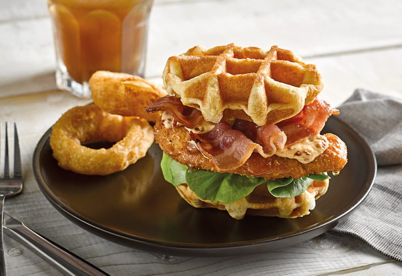 chicken waffle burger