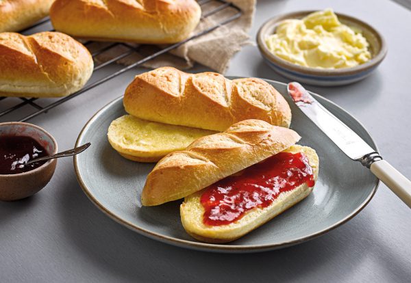 jam and cream brioche rolls traditional breakfast